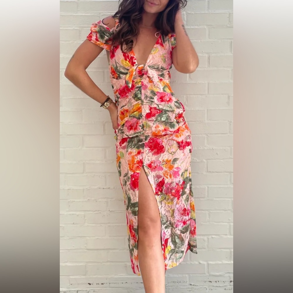 For Love & Lemons Beth Midi Dress NWT